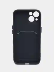 Темно-синий чехол для iPhone 12, 13, Pro Max, 7, 8, SE 2020 с карманом для карт защита камеры динамика