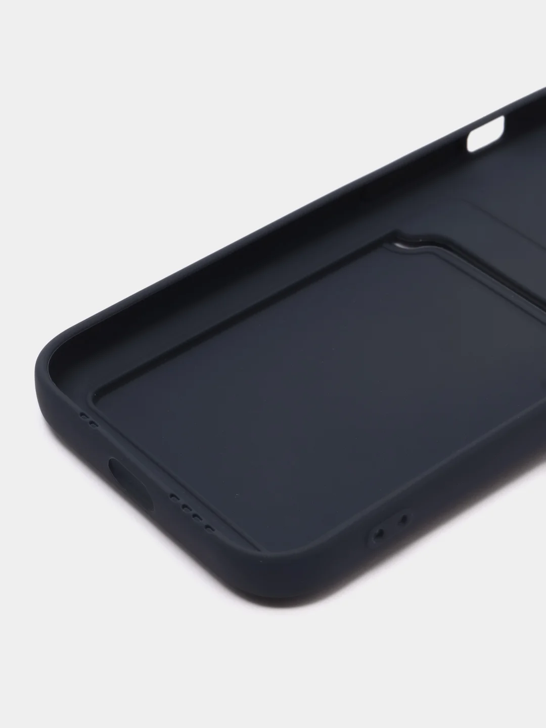 Темно-синий чехол для iPhone 12, 13, Pro Max, 7, 8, SE 2020 с карманом для карт защита камеры динамика