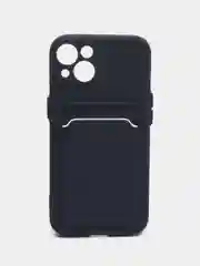 Темно-синий чехол для iPhone 12, 13, Pro Max, 7, 8, SE 2020 с карманом для карт защита камеры динамика