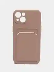 Бежевый чехол для iPhone 12, 13, Pro Max, 7, 8, SE 2020 с карманом для карт защита камеры динамика