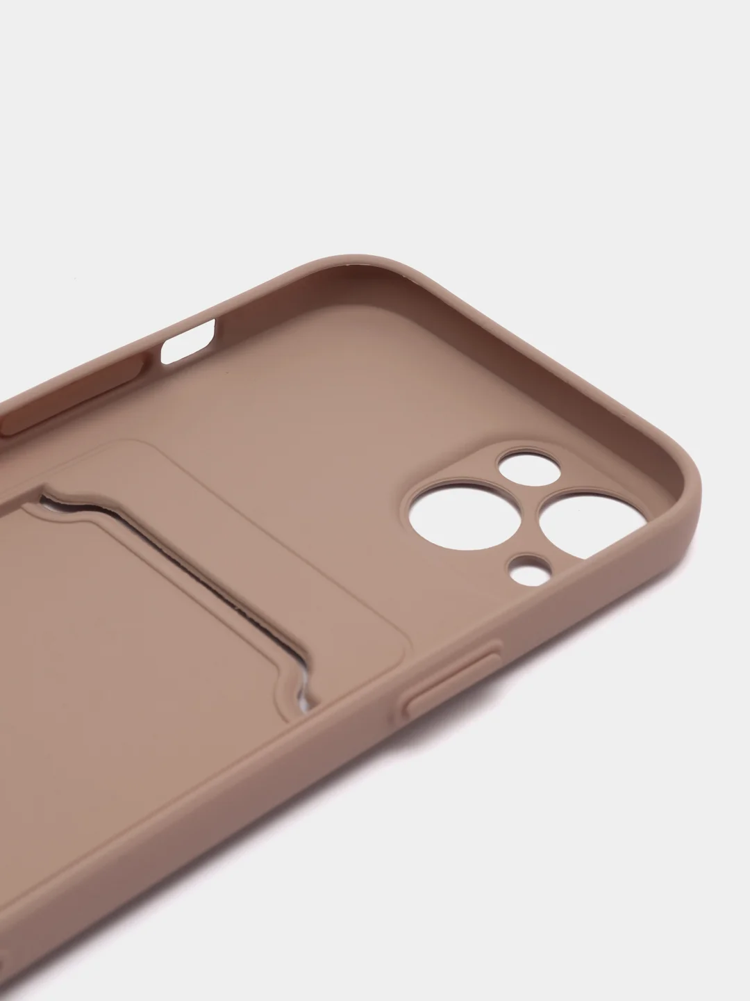 Бежевый чехол для iPhone 12, 13, Pro Max, 7, 8, SE 2020 с карманом для карт защита камеры динамика