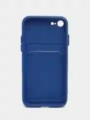 Индиго чехол для iPhone 12, 13, Pro Max, 7, 8, SE 2020 с карманом для карт защита камеры динамика