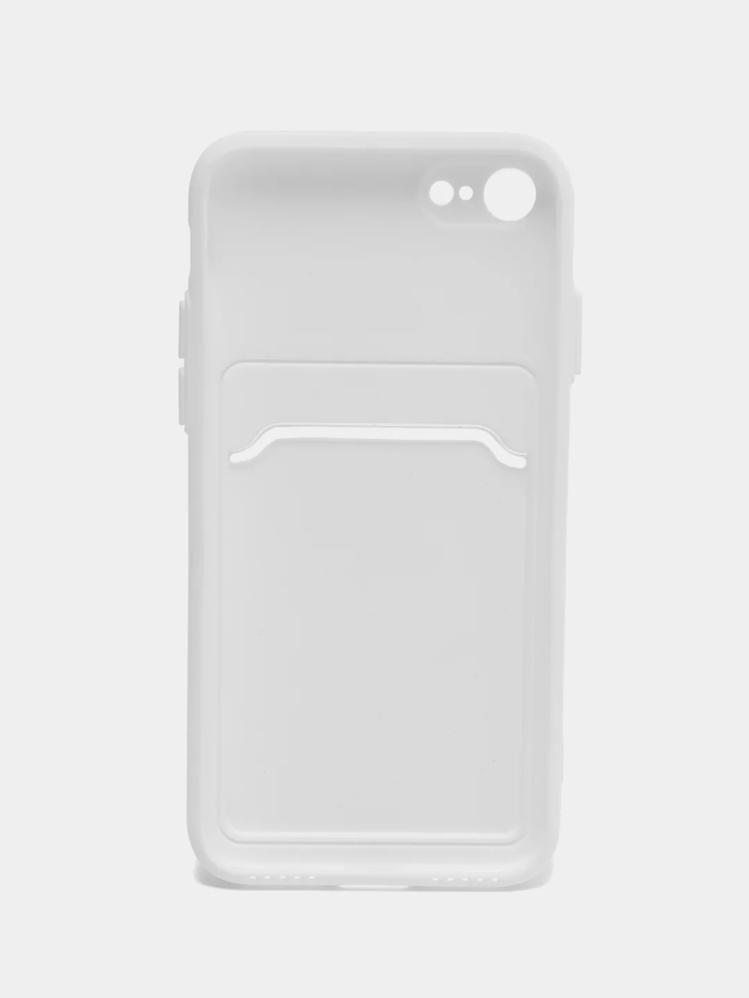 Белый чехол для iPhone 12, 13, Pro Max, 7, 8, SE 2020 с карманом для карт защита камеры динамика