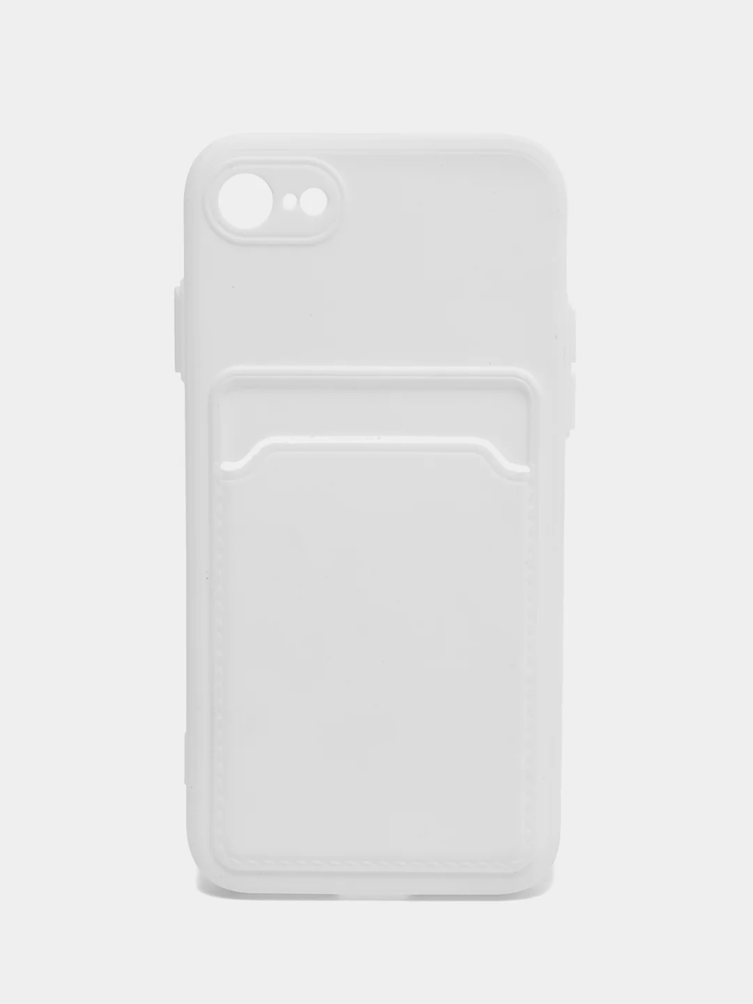 Белый чехол для iPhone 12, 13, Pro Max, 7, 8, SE 2020 с карманом для карт защита камеры динамика