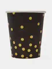 Черный стакан бумажный "Конфетти", 0,2 л, в наборе 10 штук