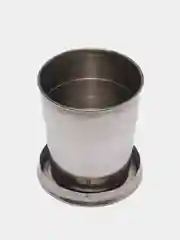 Черный стаканчик складной металлический (75/150мл)