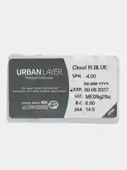 Цветные линзы голубые для зрения с диоптриями с окантовкой Cloud R Blue