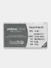 Цветные линзы голубые для зрения с диоптриями с окантовкой Cloud R Blue
