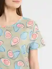 Зеленый пижама женская с шортами и футболкой