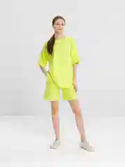 Салатовый костюм спортивный QP Store: футболка и шорты