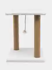 Белый когтеточка для кошек с игрушкой, джут