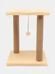 Кремовый когтеточка для кошек с игрушкой, джут