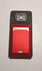 Красный чехол с отделением для пластиковой карты Xiaomi POCO X3 / POCO X3 PRO