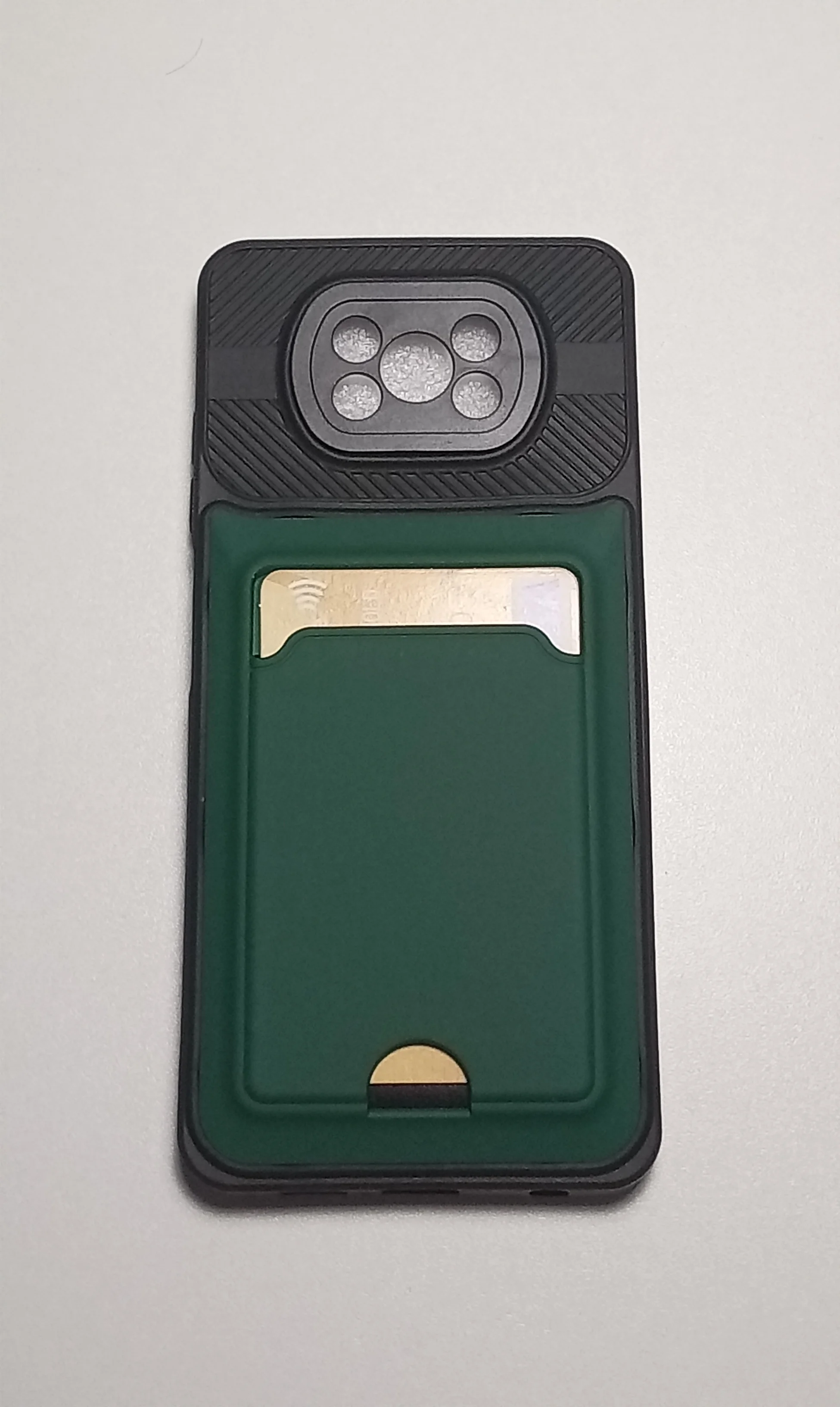 Зеленый чехол с отделением для пластиковой карты Xiaomi POCO X3 / POCO X3 PRO