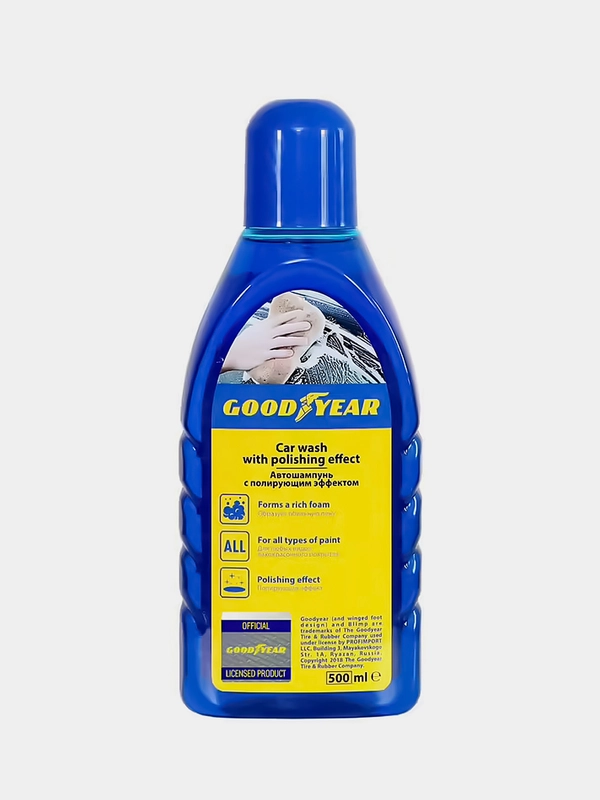 Автошампунь с полирующим эффектом Goodyear, пластиковая бутылка 500мл