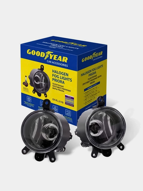 Фары противотуманные галогенные Goodyear Priora с лампами GY-FL-2170-R / H11 12V, 2шт