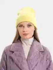 Желтый шапка с отворотом