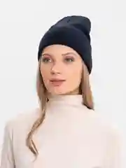 Индиго шапка с отворотом