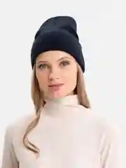 Индиго шапка с отворотом