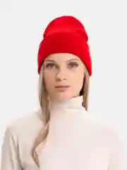 Красный шапка с отворотом