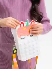 Белый сумочка ПОПИТ Единорог средняя / сумочки для девочек / 18 х 11 х 4 см
