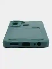 Зеленый чехол TECNO POP 5 с отделением для пластиковой карты