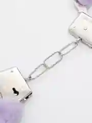 Фиолетовый наручники для БДСМ с мехом