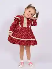 Багровый платье детское праздничное, теплое, фланель