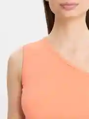 Кораллово-розовый топ женский, на одно плечо, хлопок