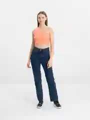 Кораллово-розовый топ женский, на одно плечо, хлопок