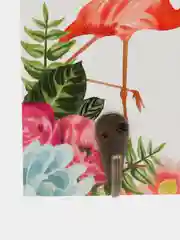 Ключница "Розовый фламинго", 3 крючка, деревянная, 21*13 см