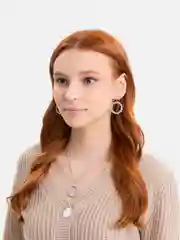 Белый серьги и кулон "Бонтон"