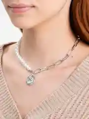 Серебряный золотая подвеска с жемчугом