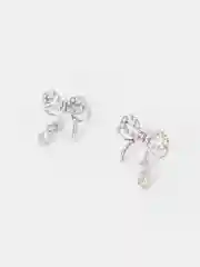 Серебряный серьги гвоздики с бантиком женские