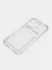 Прозрачный чехол iPhone 11, 15 Pro, 14 Max, 13, 12, XR, XS, 6, 7, 8 Plus, SE, с карманом для карт, прозрачный