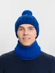 Индиго шапка со снудом, мужская