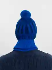 Индиго шапка со снудом, мужская