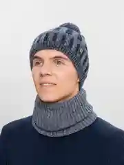 Серый шапка со снудом, мужская