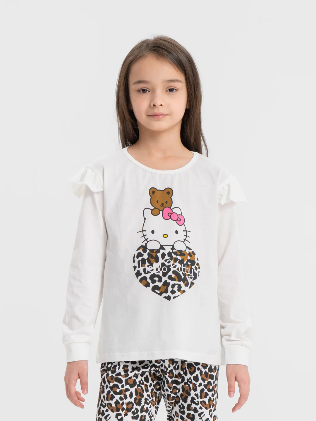 Черный пижама детская Hello Kitty, детский костюм