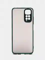 Тёмно-зелёный чехол пластиковый Xiaomi Redmi Note 11 4G, Redmi Note 11S, матовый, с цветными кнопками