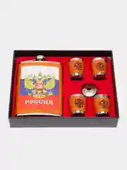 Набор подарочный: фляжка с рюмками "Россия"