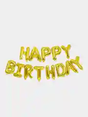 Золотой набор воздушных шаров "Happy Birthday"