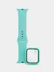Бирюзовый бампер с защитным стеклом и ремешком для Apple Watch 38/40/41/42/44/45/49
