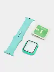 Бирюзовый бампер с защитным стеклом и ремешком для Apple Watch 38/40/41/42/44/45/49