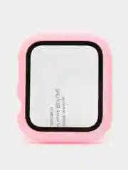 Розовый бампер с защитным стеклом и ремешком для Apple Watch 38/40/41/42/44/45/49