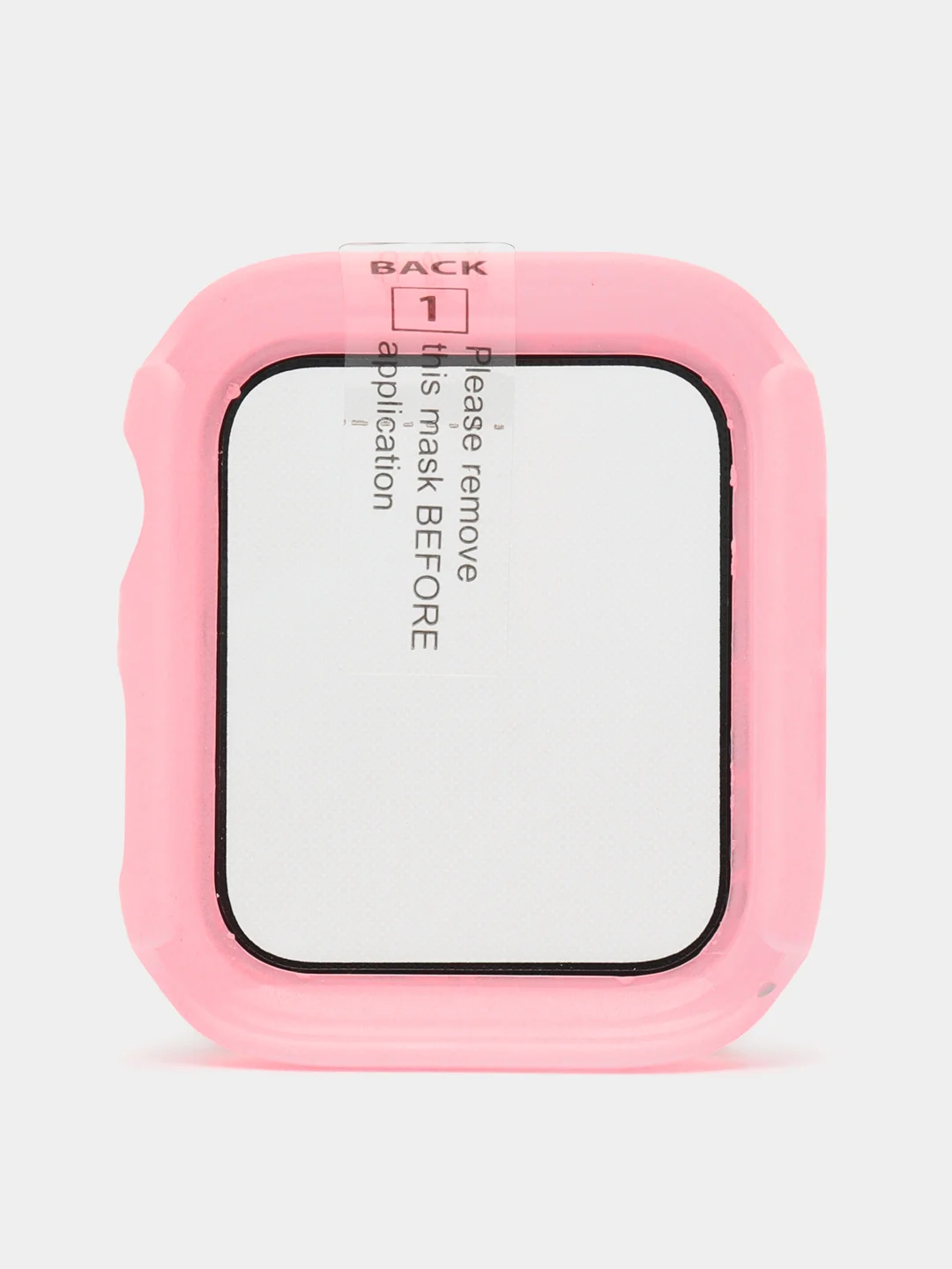 Розовый бампер с защитным стеклом и ремешком для Apple Watch 38/40/41/42/44/45/49