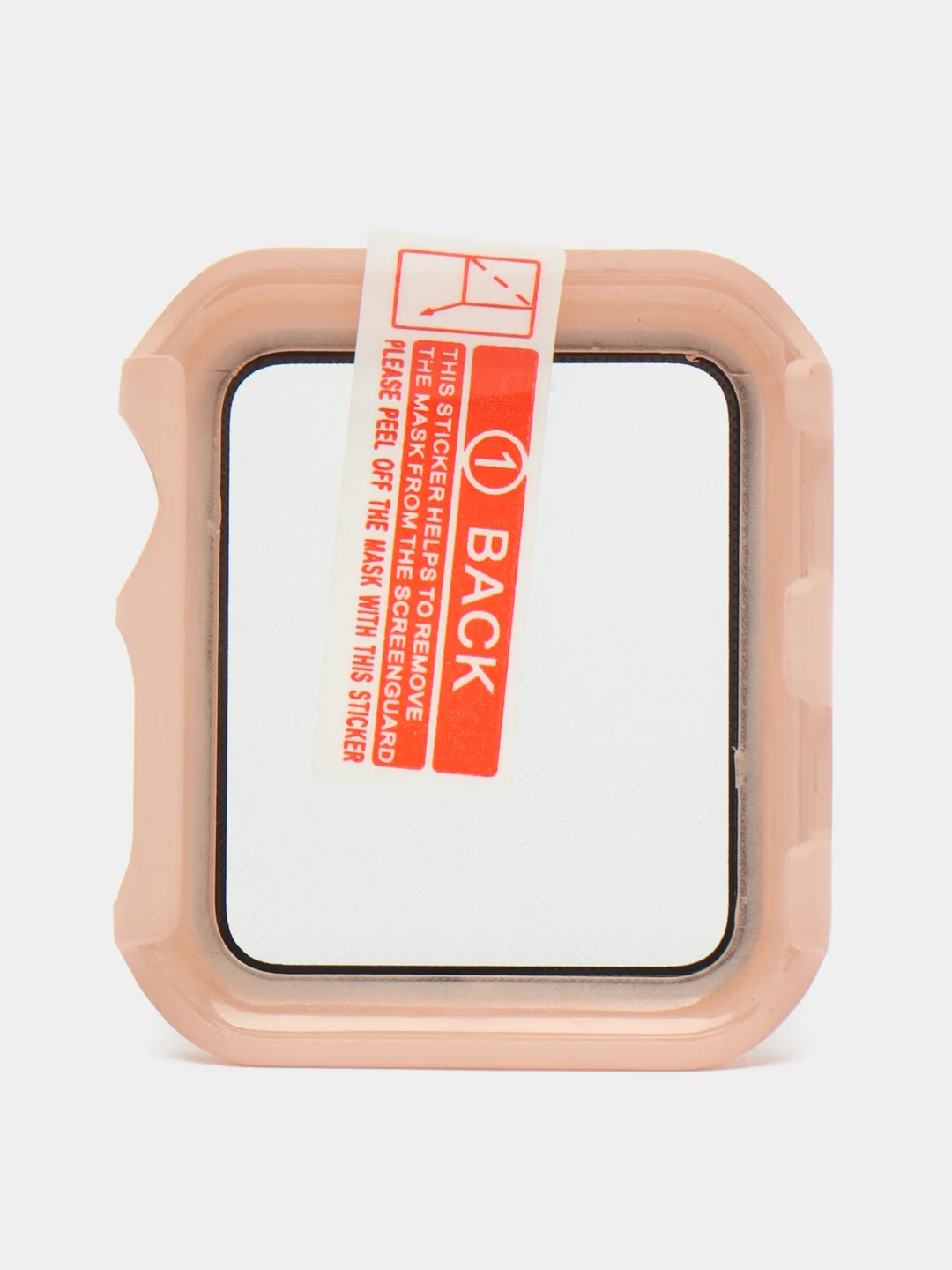 Пудровый бампер с защитным стеклом и ремешком для Apple Watch 38/40/41/42/44/45/49