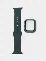 Зеленый бампер с защитным стеклом и ремешком для Apple Watch 38/40/41/42/44/45/49