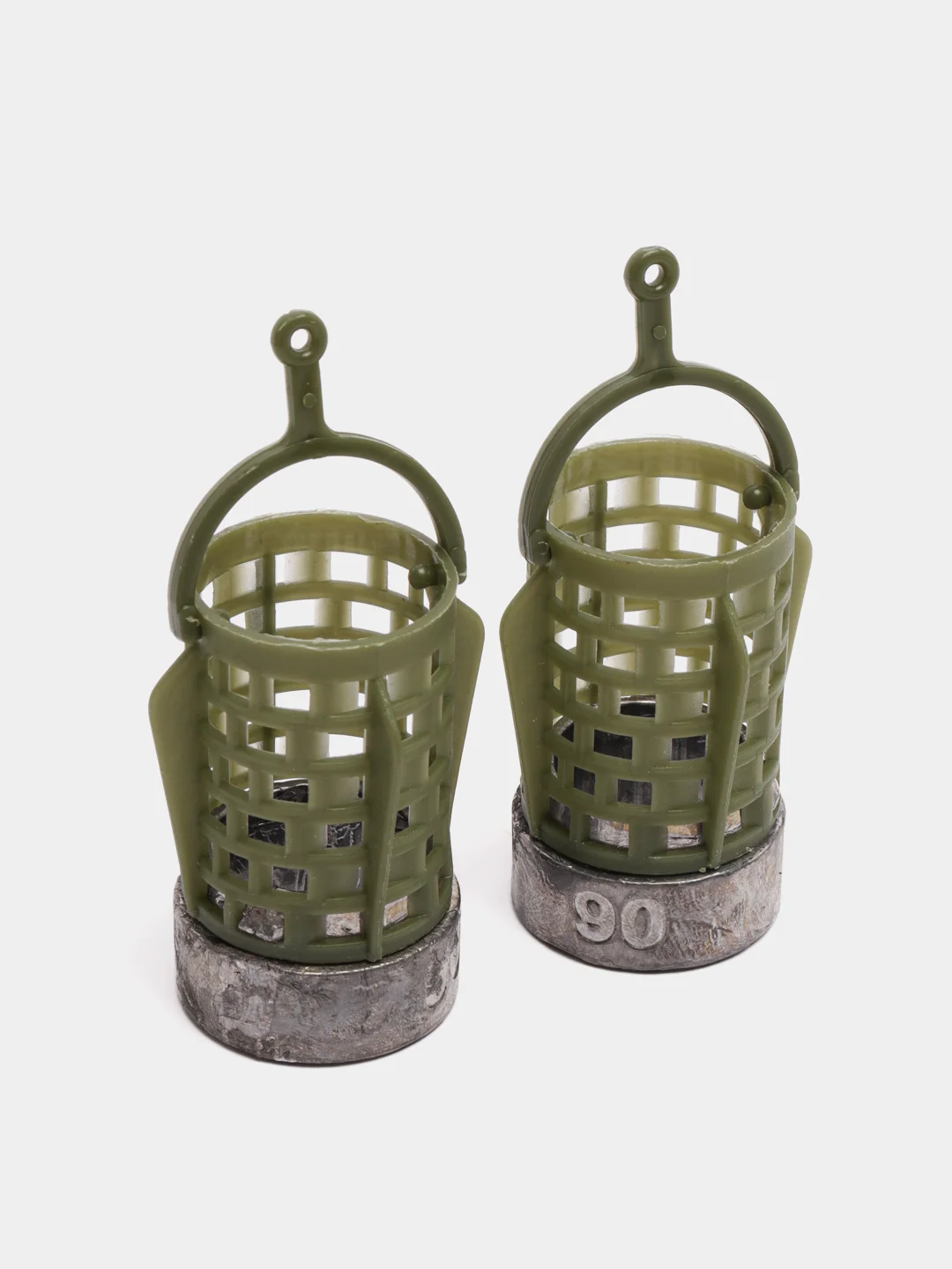 Зелёный хаки кормушка фидерная "Дюза", рыболовная, 2 штуки,  20 - 120 г