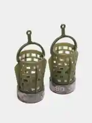 Зелёный хаки кормушка фидерная "Дюза", рыболовная, 2 штуки,  20 - 120 г